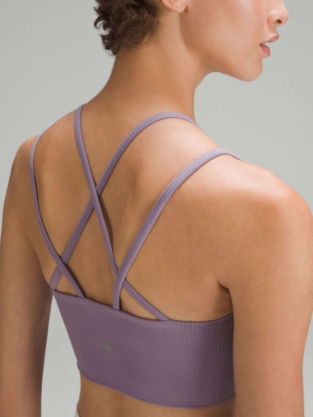 Lululemon Like a Cloud Ribbed Longline Bra *Light Support B/C Cup Purple Size 10 - Picture 2 of 6